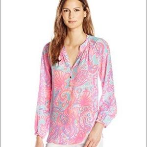 Lilly Pulitzer Elsa Top in Too Much Bubbly